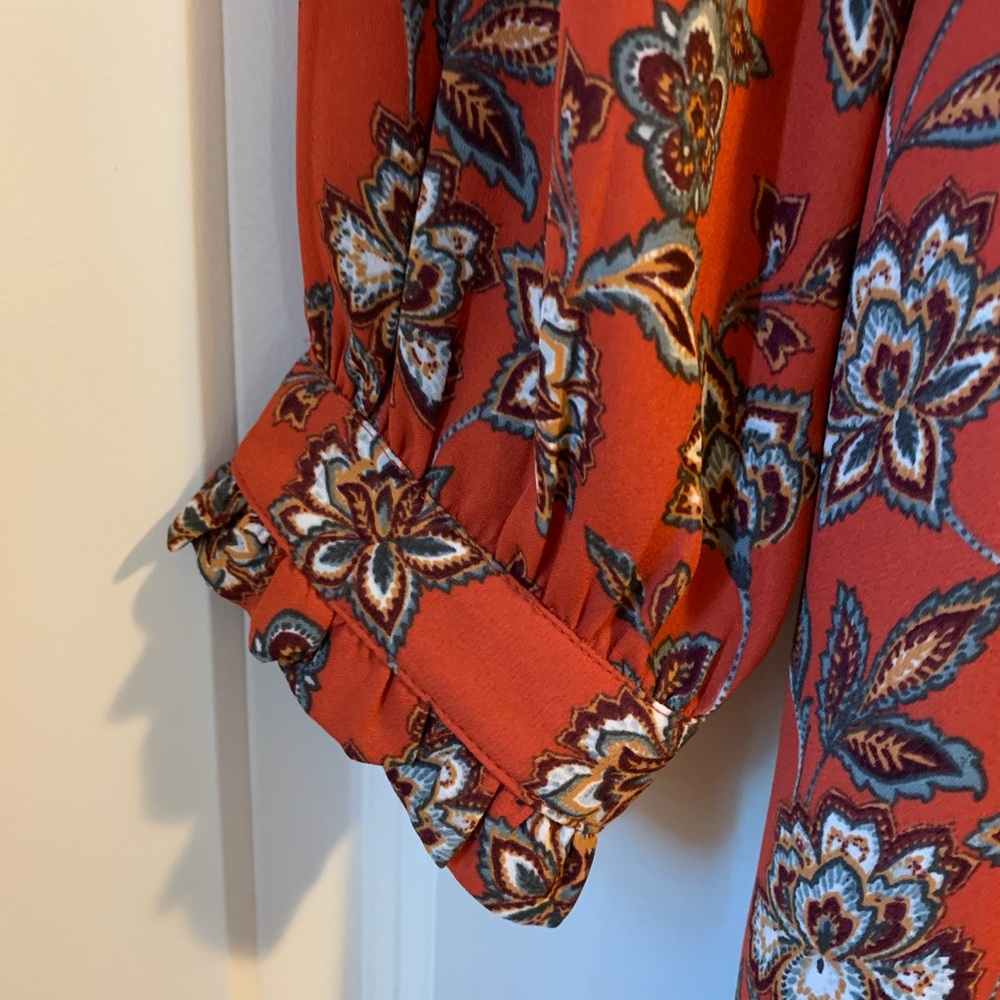 Ann Taylor LOFT Ruffle Trim Shirt Dress- NEW 🍂 - Picture 5 of 12